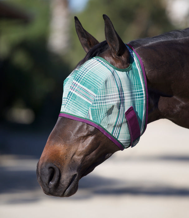 73% UV Fly Mask with Web Trim - Open Ear Design with Forelock Freedom