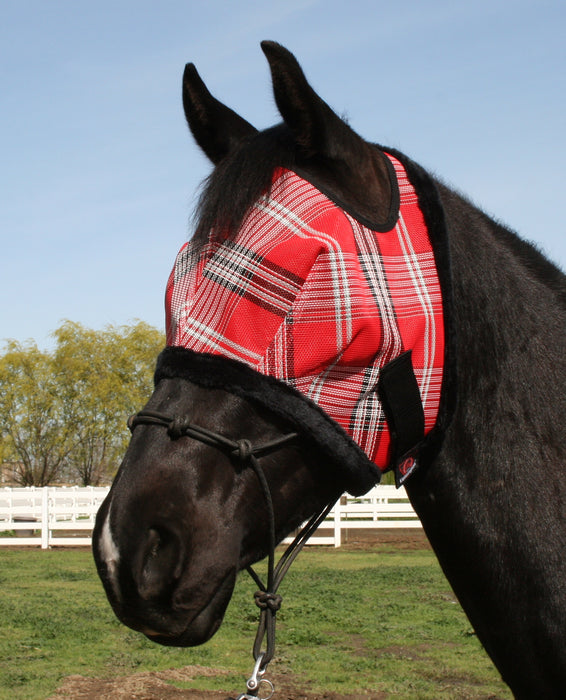 73% UV Fly Mask with Fleece Trim - Open Ear Design with Forelock Freedom