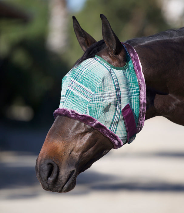 73% UV Fly Mask with Fleece Trim - Open Ear Design with Forelock Freedom