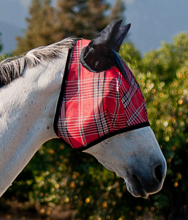 73% UV Fly Mask with Web Trim - Soft Mesh Ears & Forelock Opening 