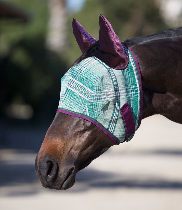 73% UV Fly Mask with Web Trim - Soft Mesh Ears & Forelock Opening 