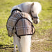 Mini textilene protective fly sheet. UV protection. Miniature horse. Tan brown plaid