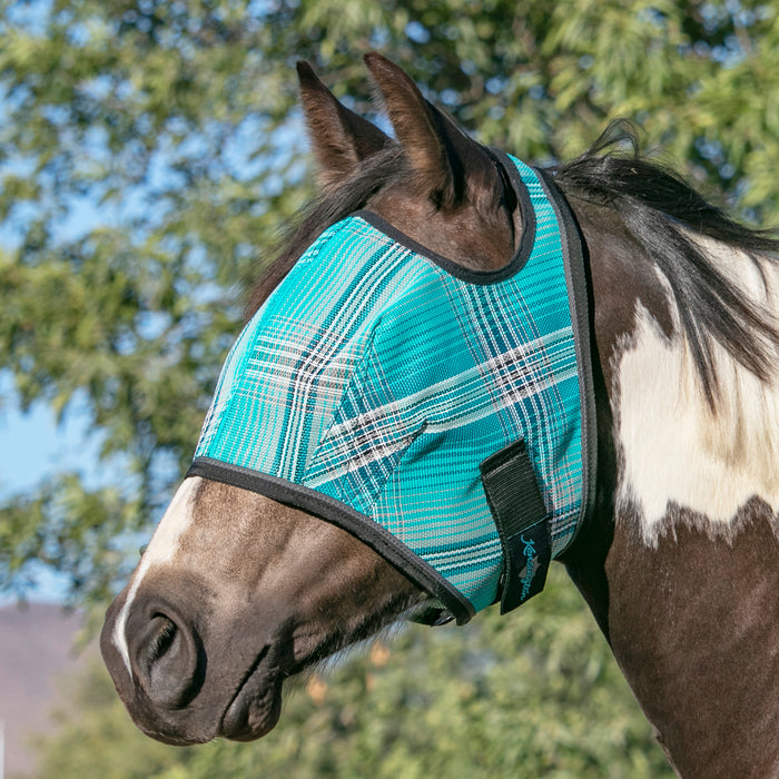 73% UV Fly Mask with Web Trim - Open Ear Design with Forelock Freedom