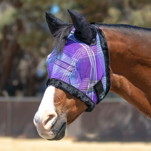 73% UV Fly Mask with Fleece - Soft Mesh Ears & Forelock Opening