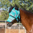Draft fly mask with ears and long nose in aqua. 