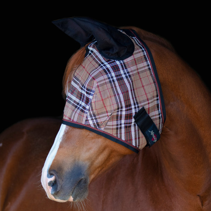 73% UV Fly Mask with Web Trim - Soft Mesh Ears & Forelock Opening 