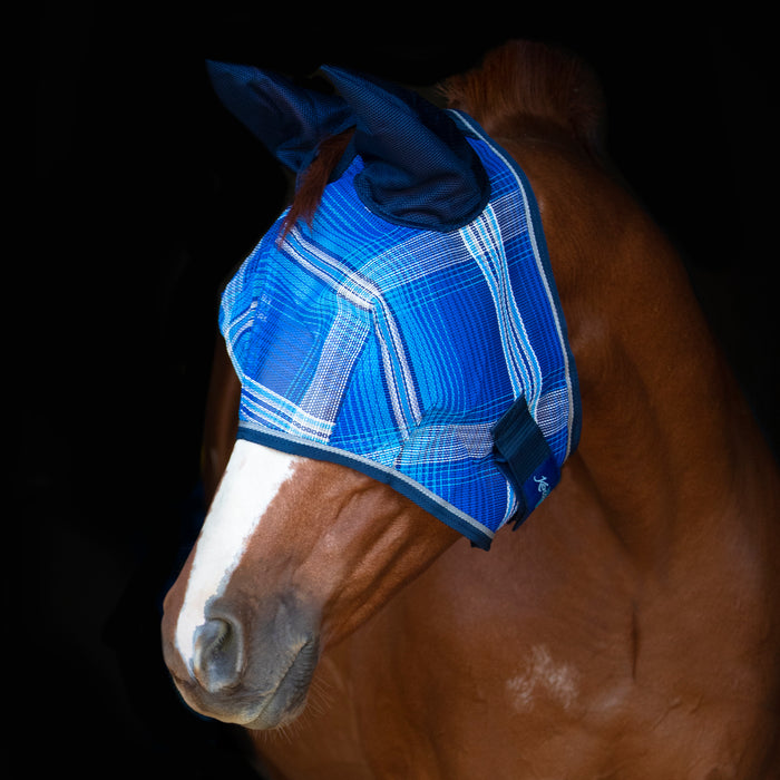 73% UV Fly Mask with Web Trim - Soft Mesh Ears & Forelock Opening 