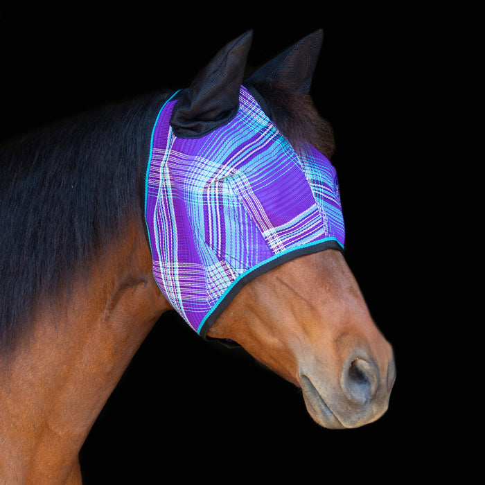 73% UV Fly Mask with Web Trim - Soft Mesh Ears & Forelock Opening 