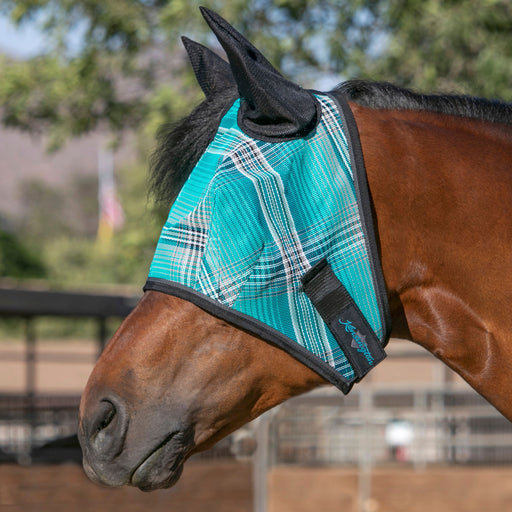 Fly Mask with Web Trim - Soft Mesh Ears & Forelock Opening - 73% UV Blocking
